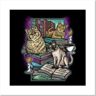 Cats, Books and Coffee Posters and Art